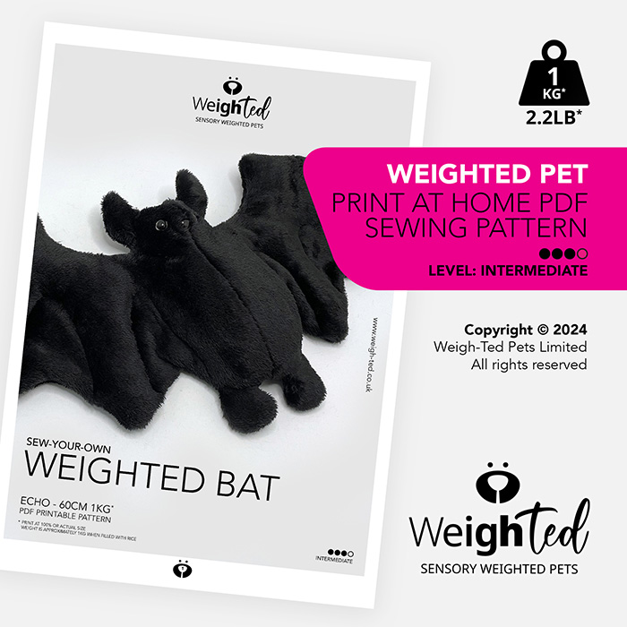 Weighted Bat Plush Sewing Pattern