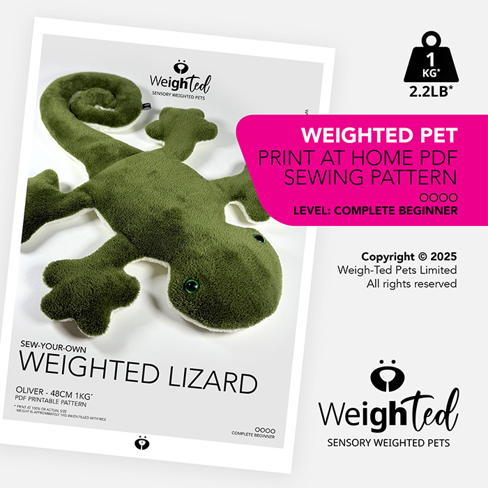 Weighted Lizard Gecko Plush Sewing Pattern