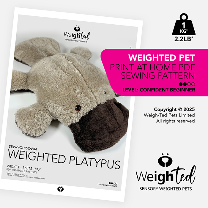 Weighted Platypus Soft Toy Sewing Pattern