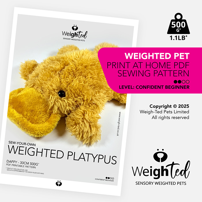 Weighted Platypus Soft Toy Sewing Pattern