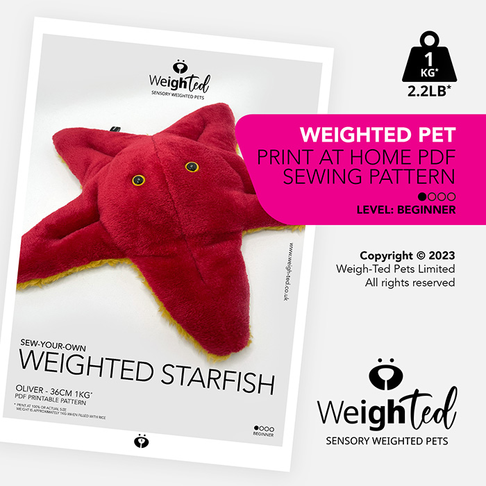 Weighted Starfish Plush Sewing Pattern